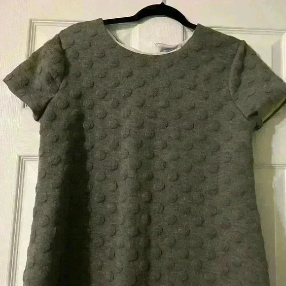 Cece beautiful, textured thick, gray shift dress with circle accents throughout - Picture 6 of 7